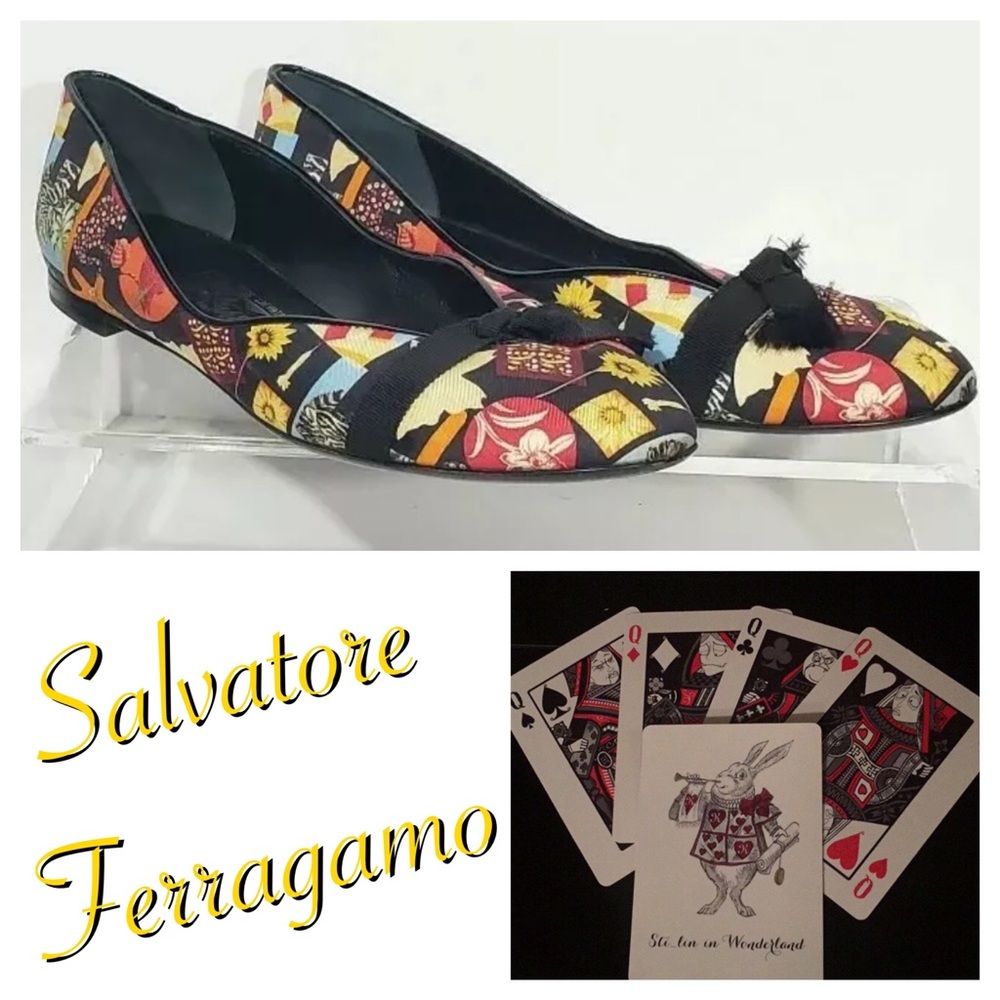 Salvatore Ferragamo Stampa Flats Fiera Scarf Print